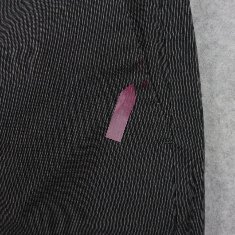 Gap Pants Mens 34x32 Tailored Khakis Straight Fit Cotton Flat Front Gray Striped